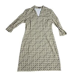 J. McLaughlin Ivana Geometric 3/4 Sleeve Women's Dress Size: M